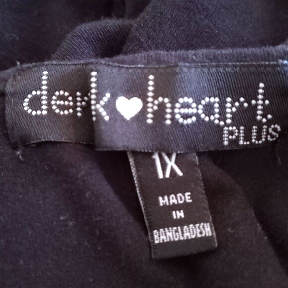 DEREK HEART BLACK TANK BODYCON DRESS SZ.1X EUC - Picture 7 of 8